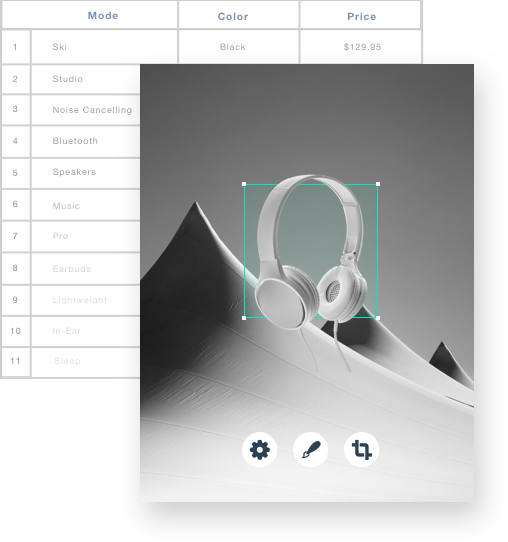 A database of information built using Corvid by Wix 